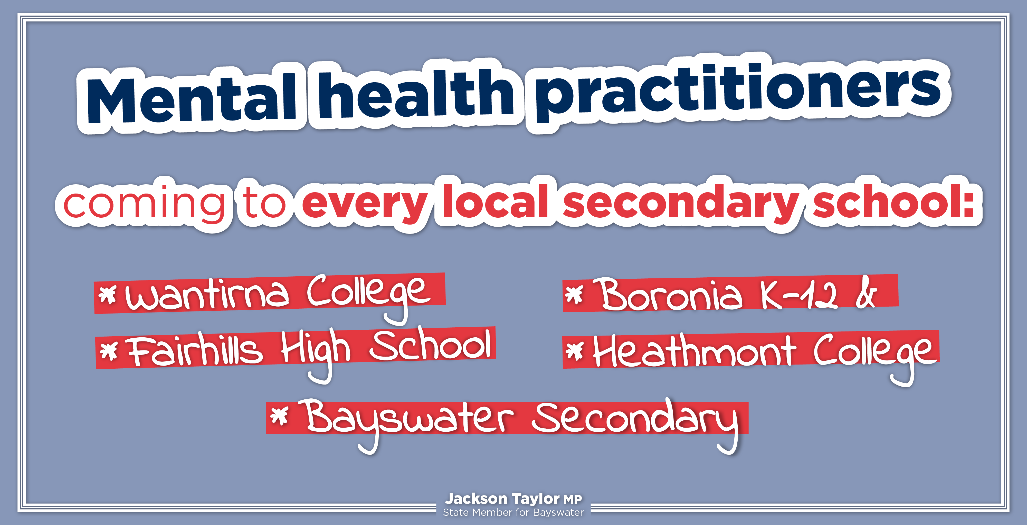 MORE MENTAL HEALTH SUPPORT FOR STUDENTS LOCALLY Main Image